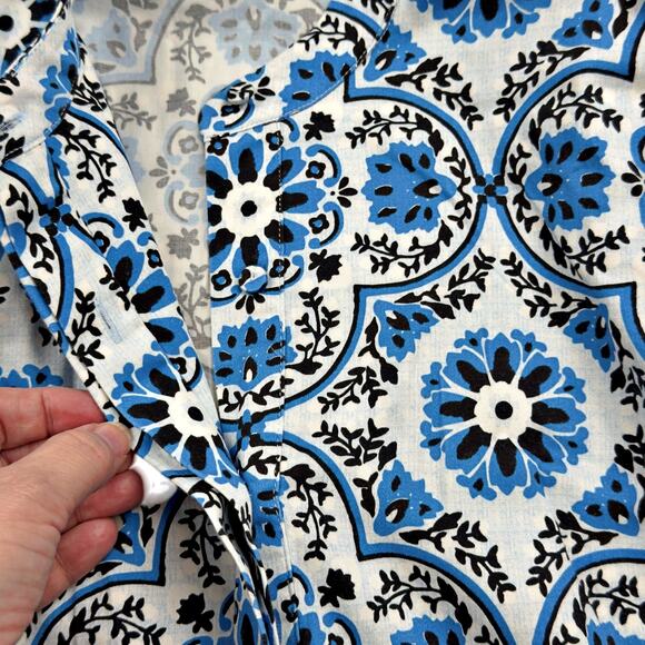 Tuckernuck X-SMALL Golden Medallion Crawford Dress Blue White Ruffle Mini - Picture 7 of 9